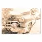 Preview: Stilvolle Aufnahme eines klassischen Oldtimers in Sepia-Tönen, die den Charme vergangener Zeiten einfängt. Preview: Stilvolle Aufnahme eines klassischen Oldtimers in Sepia-Tönen, die den Charme vergangener Zeiten einfängt.